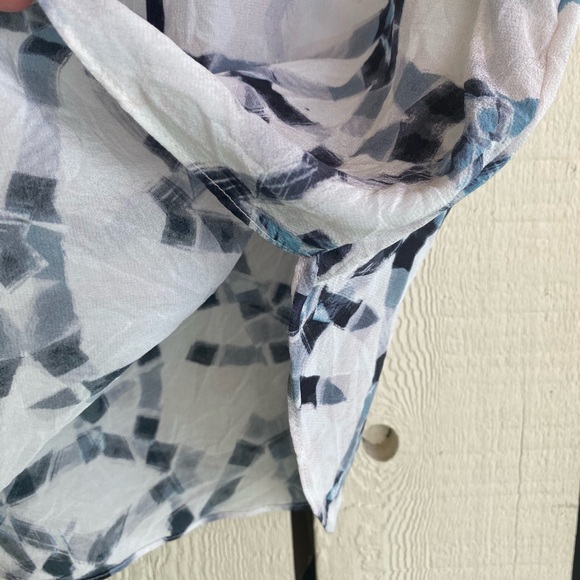 Rebecca Taylor Geoprint Silk Sleeveless Blouse 4 - Picture 9 of 12